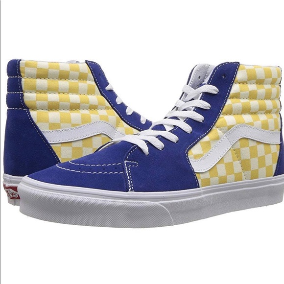 yellow blue checkered vans